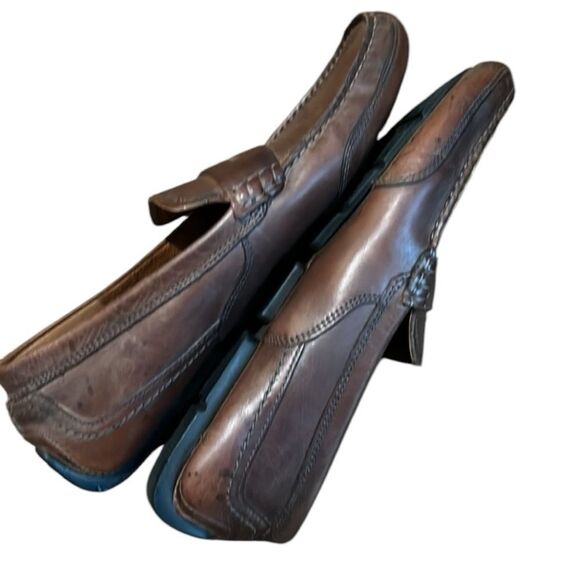 Clark’s slip on penny driving loafers brown leather men’s 10 - Picture 3 of 6